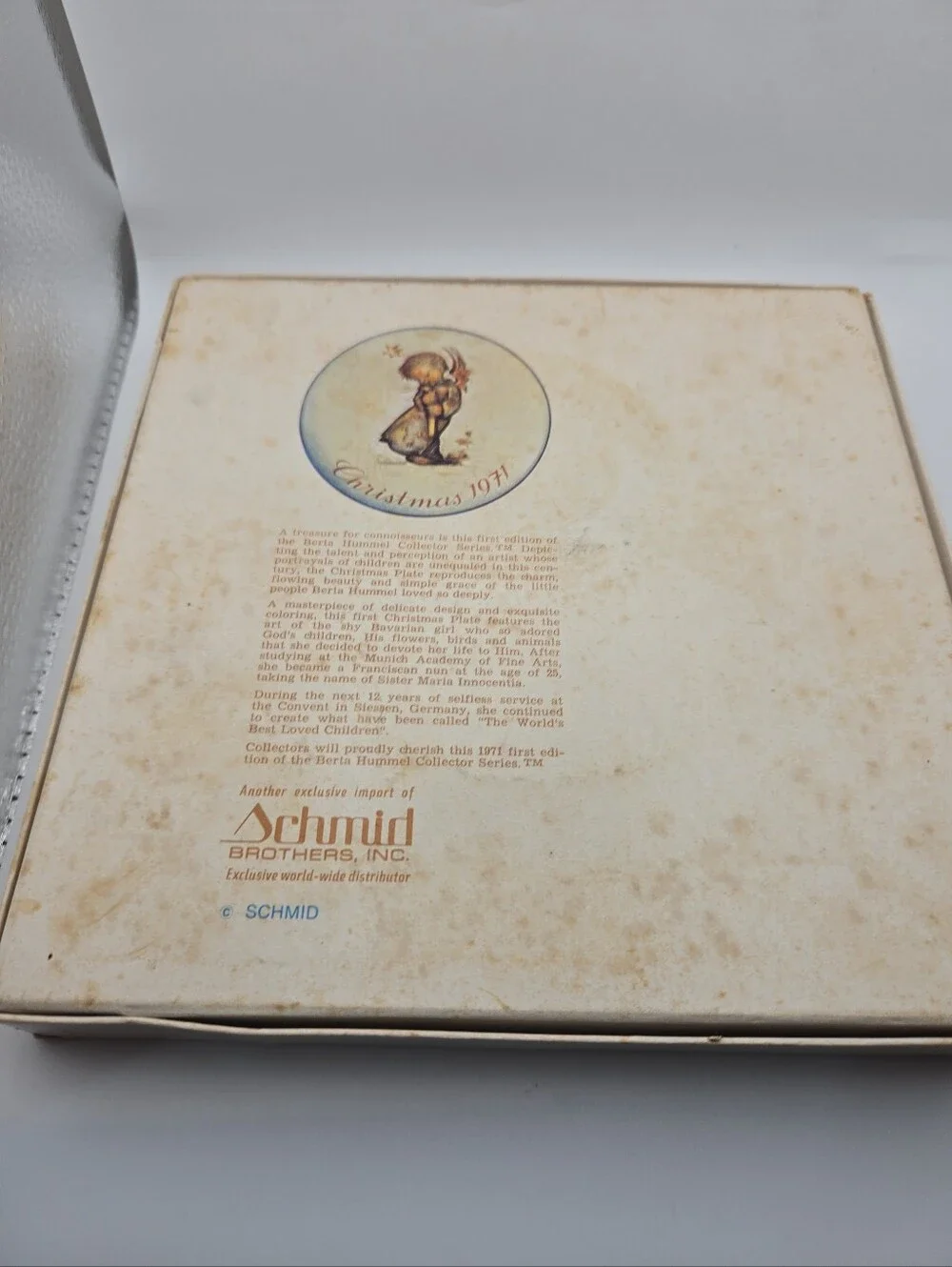 1971 Berta Hummel Christmas Collector Plate First Edition w/ Original Box